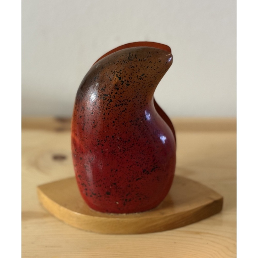 Vintage Guatemalan Wood-Carved Painted Mango‎ Napkin Holder Tropical Resort